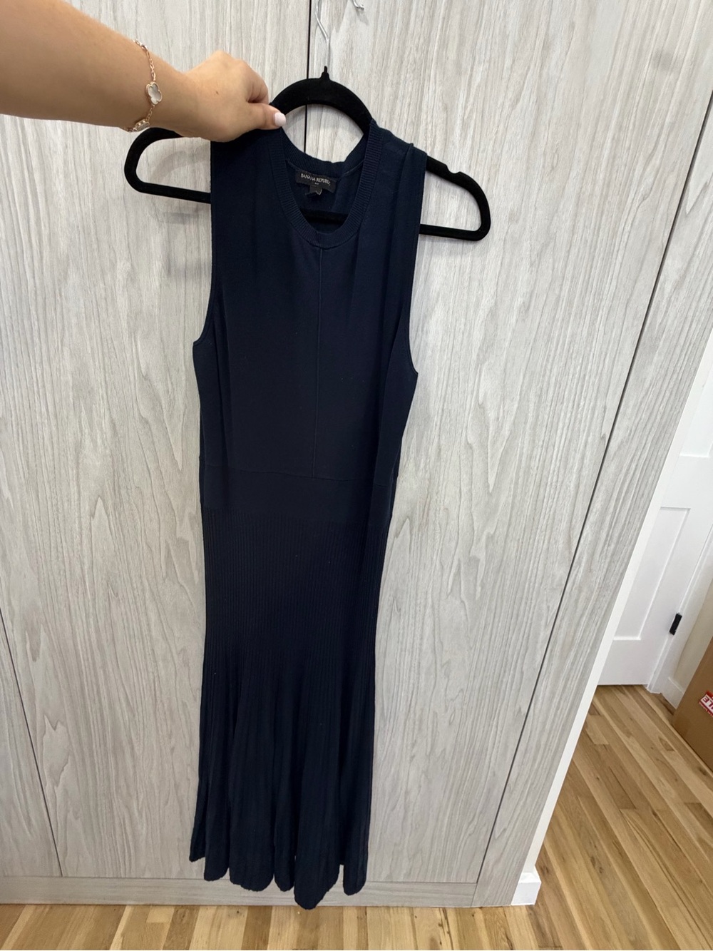 Sleeveless Blue Knit Midi Dress by Banana Republic